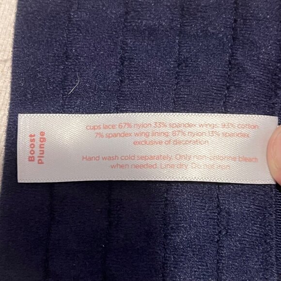 Lane Bryant Cacique 48DD Navy Lace Boost Plunge Bra With Adj Straps Comfortable - Picture 14 of 16